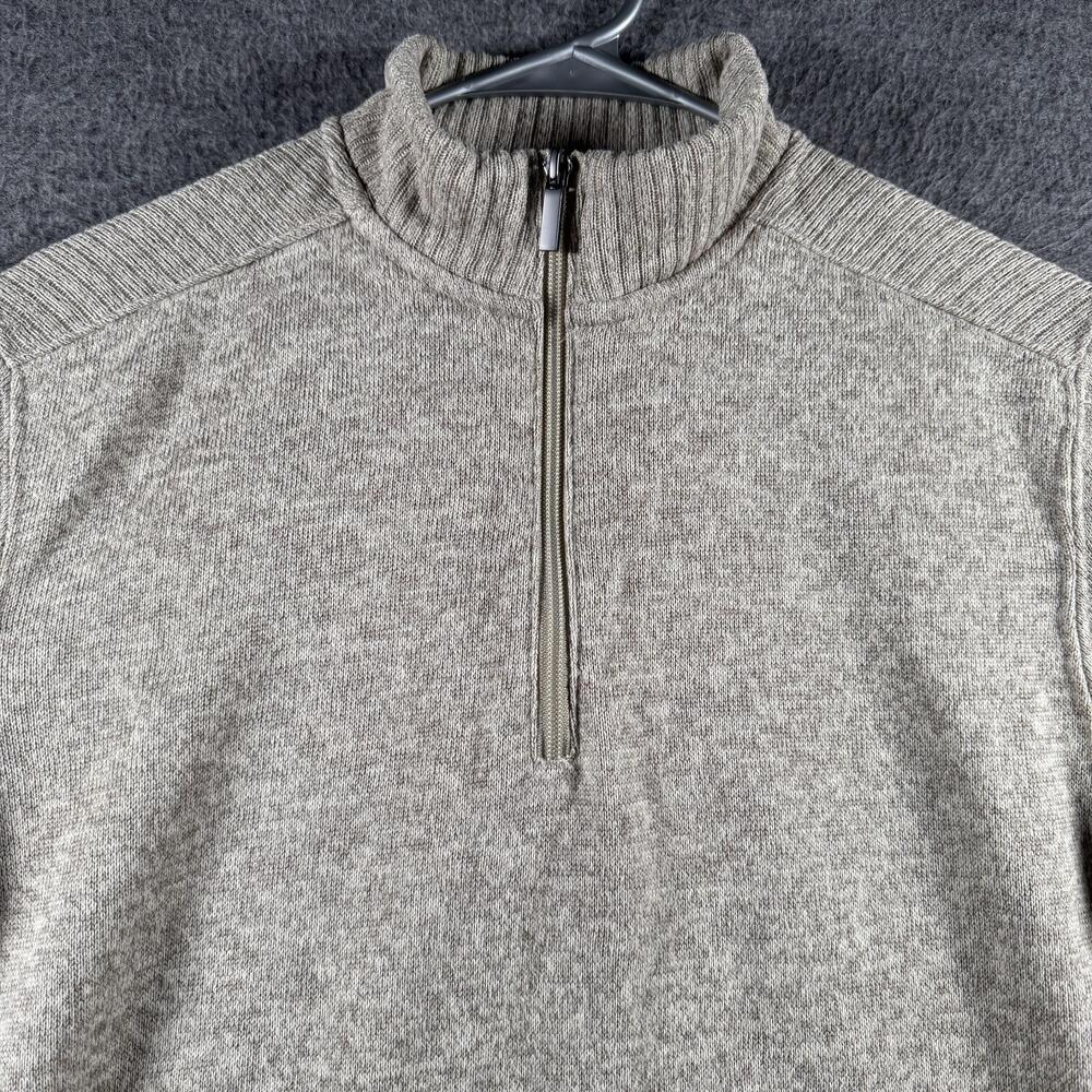 Telluride Clothing Company Sweater Mens Large Beige 1/4 Zip Mock Neck Knit